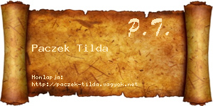 Paczek Tilda névjegykártya